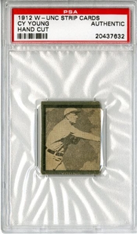 1912 W-UNC Cy Young Green Border Strip Card PSA Authentic(PSA 1 of 1)